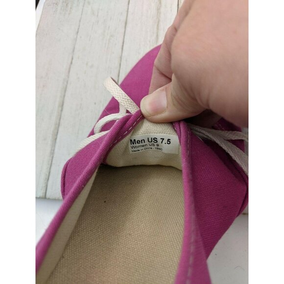 Vans Off The Wall Shoes Pink Canvas Sneaker Skate Flats Women Size 9 Men Sz 6.5 - Picture 7 of 7